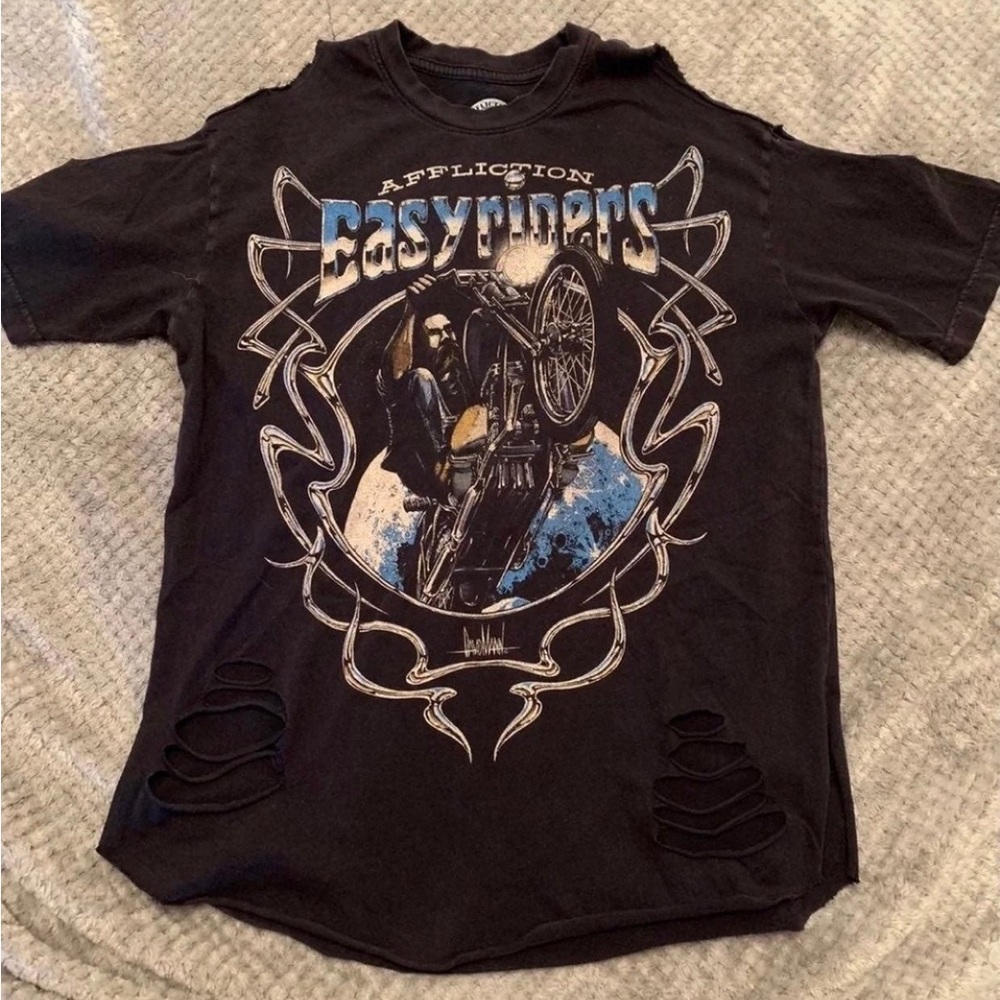 AFFLICTION EASY RIDER DISTRESSED TEE